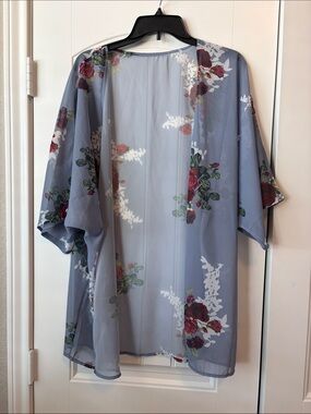 Women’s blue floral cardigan